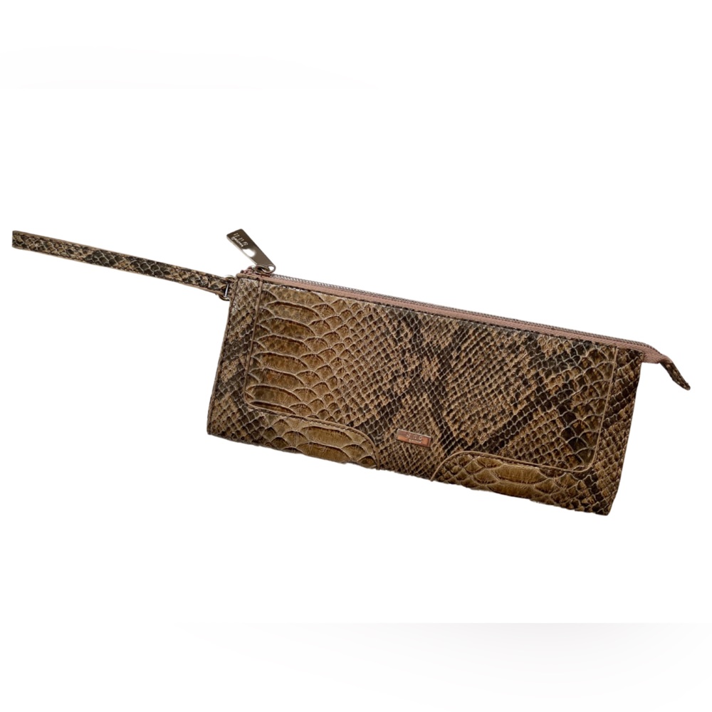 Mango Faux snakeskin wristlet